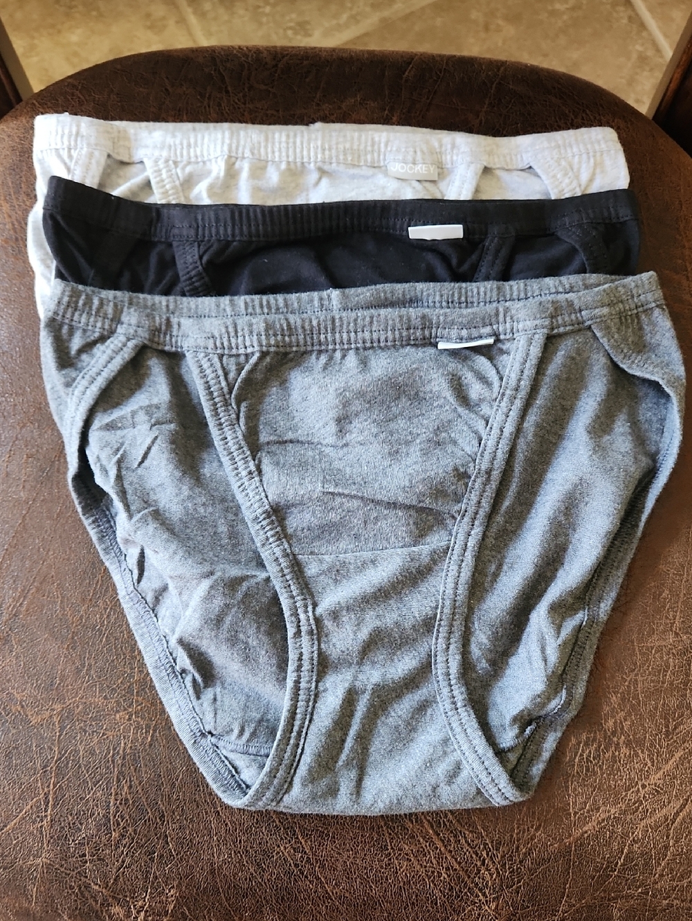 Jockey Women's Cotton Briefs Trio in Gray, Black, Light Gray